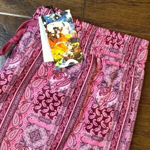 Robert Graham Pink Bandana Swim Trunks Lined 7” Board Shorts Men’s Large NWT $79